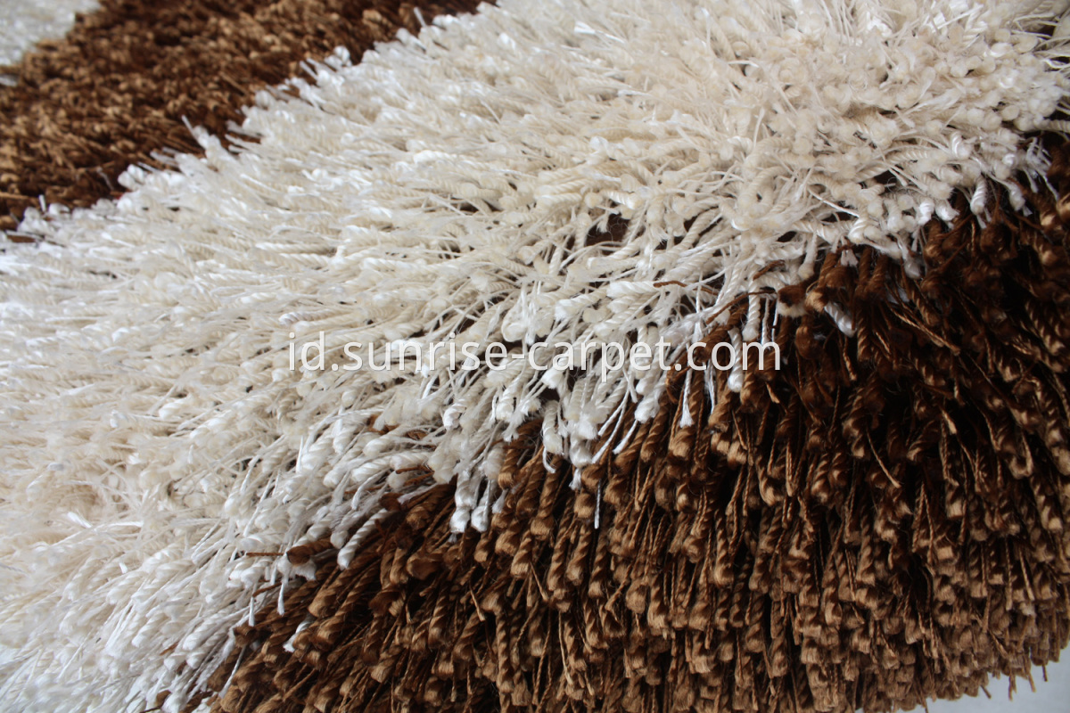 polyester shaggy rugs thick and thin yarn 3